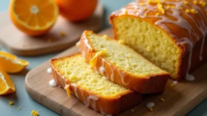 Moist orange loaf cake with fresh orange slices and glaze – easy cake recipes using oranges.