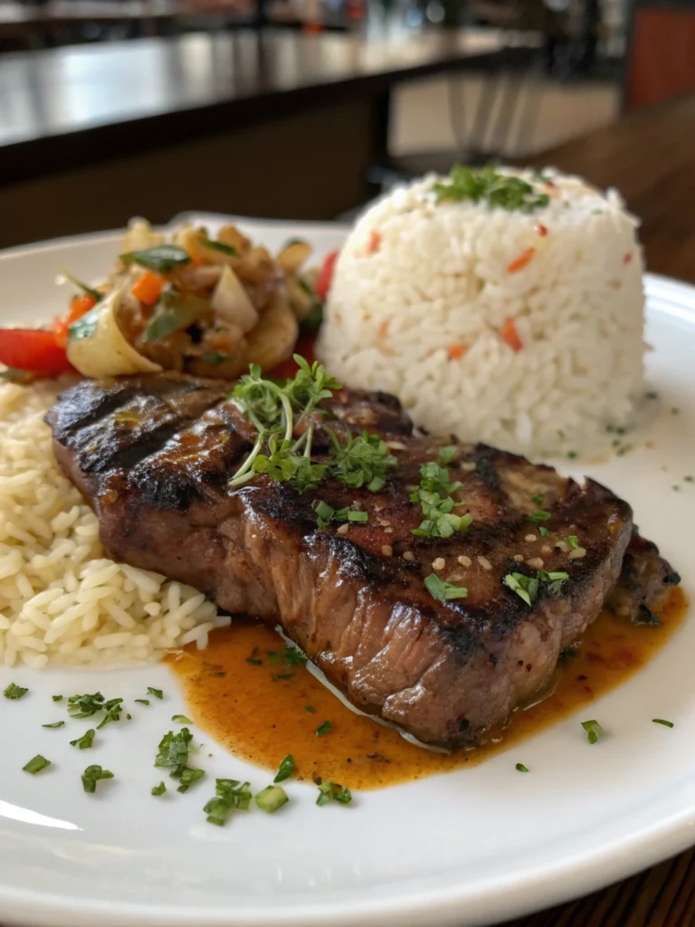 steak and rice dishes